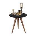 Ver imagem 3 de Conjunto Mesa Lateral de Apoio Retrô Pés Palito Preto - Quality Móveis