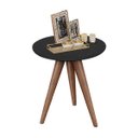 Ver imagem 4 de Conjunto Mesa Lateral de Apoio Retrô Pés Palito Preto - Quality Móveis