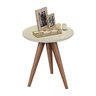 Conjunto Mesa Lateral de Apoio Retrô Pés Palito Off White - Quality Móveis - 4