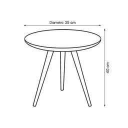 Conjunto Mesa Lateral de Apoio Retrô Pés Palito Off White - Quality Móveis - 6