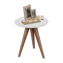 Ver imagem 4 de Conjunto Mesa Lateral de Apoio Retrô Pés Palito Branco