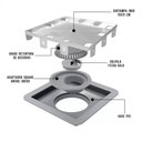 Ver imagem 5 de Ralo Linear Tampa Oculta Square 209 15x15cm Elleve