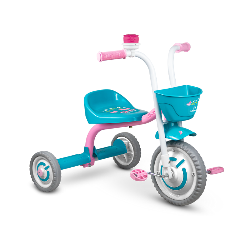 Triciclo Infantil Ultra Bikes Motoca Com Buzina Menina/Menino -  Azul+amarelo