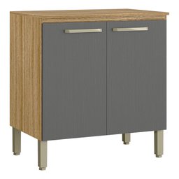 Balcão de Cozinha Ametista 2 Portas 80 Cm Freijó Gris - Kits Paraná - 1