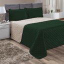 Ver imagem 1 de Kit com 3 pçs Cobre Leito Colcha Roma Matelasse Dupla face: Verde e Palha