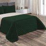 Kit com 3 pçs Cobre Leito Colcha Roma Matelasse Dupla face: Verde e Palha - 3