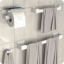 Ver imagem 1 de Kit Acessórios Para Banheiro Com Adesivo 4 Peças Branco ELG