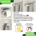 Ver imagem 2 de Kit Acessórios Para Banheiro Com Adesivo 4 Peças Branco ELG