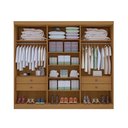 Ver imagem 4 de Guarda Roupa Roupeiro Leblon 6 Portas Cinamomo - D'doro