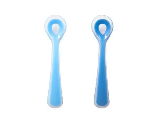 Kit 2 colheres de silicone - Kababy:Azul