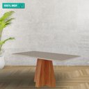 Ver imagem 2 de Mesa de Jantar Retangular 160x80cm Tampo Mdf/vidro Patricia Cimol Cinamomo/off White