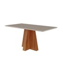 Ver imagem 1 de Mesa de Jantar Retangular 160x80cm Tampo Mdf/vidro Patricia Cimol Cinamomo/off White
