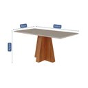 Ver imagem 3 de Mesa de Jantar Retangular 160x80cm Tampo Mdf/vidro Patricia Cimol Cinamomo/off White