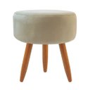 Ver imagem 1 de Puff decorativo redondo com pés palito-Suede Bege
