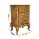 Ver imagem 4 de Mesinha para Cabeceira Grande 3 Gavetas Madeira Maciça Mel Jm Móveis