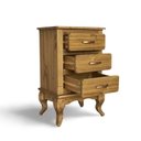 Ver imagem 3 de Mesinha para Cabeceira Grande 3 Gavetas Madeira Maciça Mel Jm Móveis