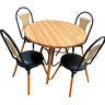 Conjunto Sala de Jantar Mesa Redonda de Madeira Maciça 4 Cadeiras Jakarta Goldecor - 3