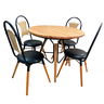 Conjunto Sala de Jantar Mesa Redonda de Madeira Maciça 4 Cadeiras Jakarta Goldecor - 1