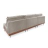 Sofá 4 Lugares Luxo Modulado Linho Bege Médio 2,80m Chaise Lado Esquerdo - 3
