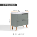Ver imagem 7 de Gabinete para Banheiro com Cuba 80cm Retro Mdf Milano - On Móveis Cor:verde