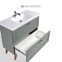 Ver imagem 4 de Gabinete para Banheiro com Cuba 80cm Retro Mdf Milano - On Móveis Cor:verde