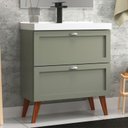 Ver imagem 1 de Gabinete para Banheiro com Cuba 80cm Retro Mdf Milano - On Móveis Cor:verde