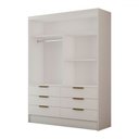 Ver imagem 5 de Guarda-roupa Solteiro Taylor 2 Portas de Correr 6 Gavetas com Espelho Branco - Pm