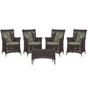 Ver imagem 1 de 4 Poltronas e 1 Mesa Igapó em Alumínio Pintura Marrom Corda Náutica Estofado 5