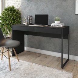 Mesa para Escritório Desk 2 Gavetas Camarim Preto - 1