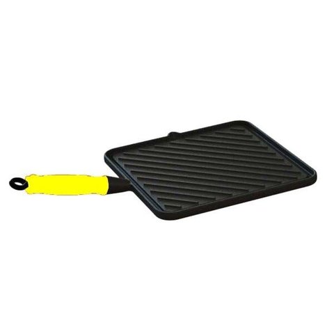 Bifeteira Chapa Quadrada Estriada Ferro Fundido 26x26 Cm