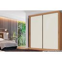 Ver imagem 1 de Guarda Roupa Casal 2 Portas de Correr e 4 Gavetas Zurique Amêndoa-off White - Europa - Branco