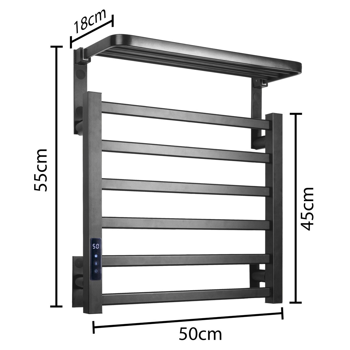 Toalheiro Elétrico Térmico Aquecido 45x 50 Preto 220v - 5