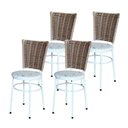 Ver imagem 1 de 4 Cadeiras Branca para Mesa Hawai Avelã Assento Floral Cor:happy Hour