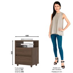 Mesa de Cabeceira 2 Gavetas Nora Casa 812 - 2