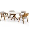 Kit 02 Cadeiras para Sala de Jantar e Estar Living Estofada Suran L02 Bouclê Creme - Gtdnexxus - 2