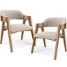 Kit 02 Cadeiras para Sala de Jantar e Estar Living Estofada Suran L02 Bouclê Creme - Gtdnexxus - 6