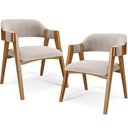 Ver imagem 1 de Kit 02 Cadeiras para Sala de Jantar e Estar Living Estofada Suran L02 Bouclê Creme - Gtdnexxus