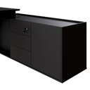 Ver imagem 6 de Mesa de Escritório em L Diretor Moderno 3 Gavetas MDF-MDP 180cm Preto F5 Office