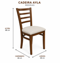 Ver imagem 2 de Cadeira de Jantar em Madeira Maciça Imbuia Estofado Bege Ayla