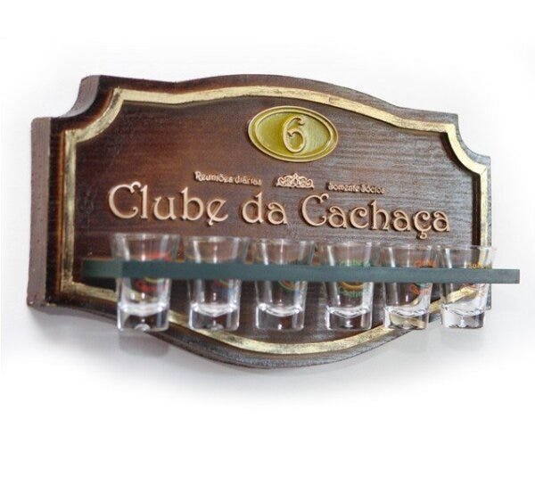 Placa Clube da Cachaça com 6 copos - 1