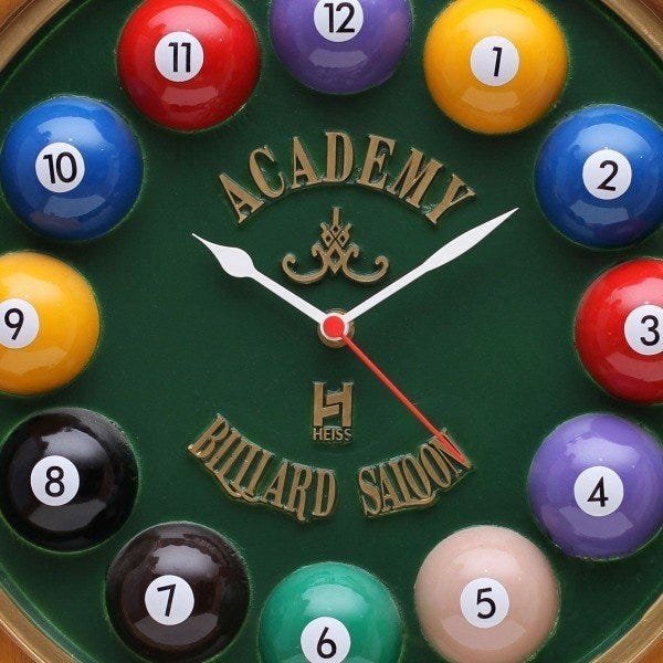 Relógio de Parede Decorativo Billiard Verde