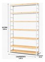 Ver imagem 4 de Estante Multiuso Organizador Livreiro Estilo Industrial 180x100 Branco Natural