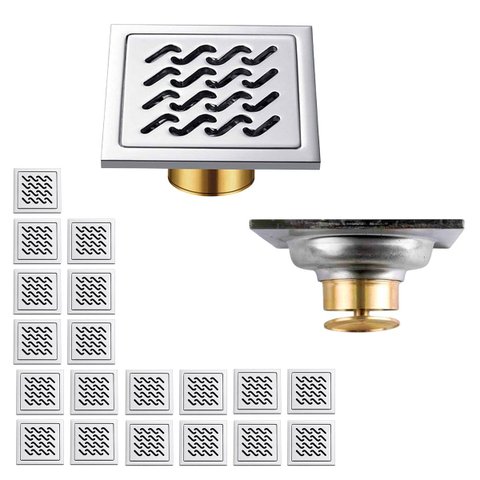 Ralo Inox Kit 19 Uni 10x10 Banheiro Anti Inseto Resistente Odor Cozinha Seguro Quintal Varanda Lavan