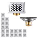 Ver imagem 1 de Ralo Inox Kit 19 Uni 10x10 Banheiro Anti Inseto Resistente Odor Cozinha Seguro Quintal Varanda Lavan