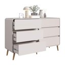 Ver imagem 2 de Cômoda Infantil 144,5cm com 6 Gavetas Cv004 Linha Curve Completa Móveis