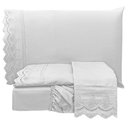 Ver imagem 1 de Jogo de Cama Lençol Casal Supremo Micropercal 300 Fios - Branco