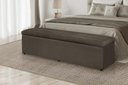 Ver imagem 2 de Calçadeira Baú 138 cm Suede Marrom Claro