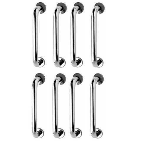 Alça de Apoio Barra Inox Kit 8 Unidades Idoso Segurança Cadeirante Deficiente Banheiro Box Corrimao 