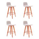 Ver imagem 1 de Kit 4 Banquetas Baixas Linea Aço Cobre para Cozinha Balcao Ilha Gourmet Design - Cinza Assento