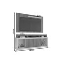 Ver imagem 2 de Rack Bancada C/ Painel P/ Tv até 60 Pol New Oscar Rodízios 180x174cm Freijo/off White - Caemmun